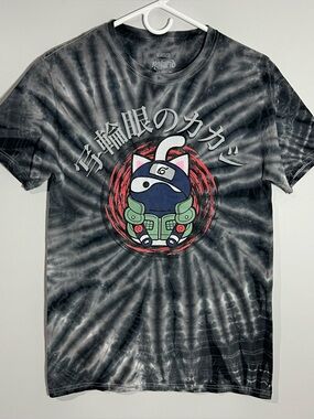 Naruto Shippuden Nyaruto Kakashi Tie Dye Short Sleeve T-Shirt Extra Small XS
